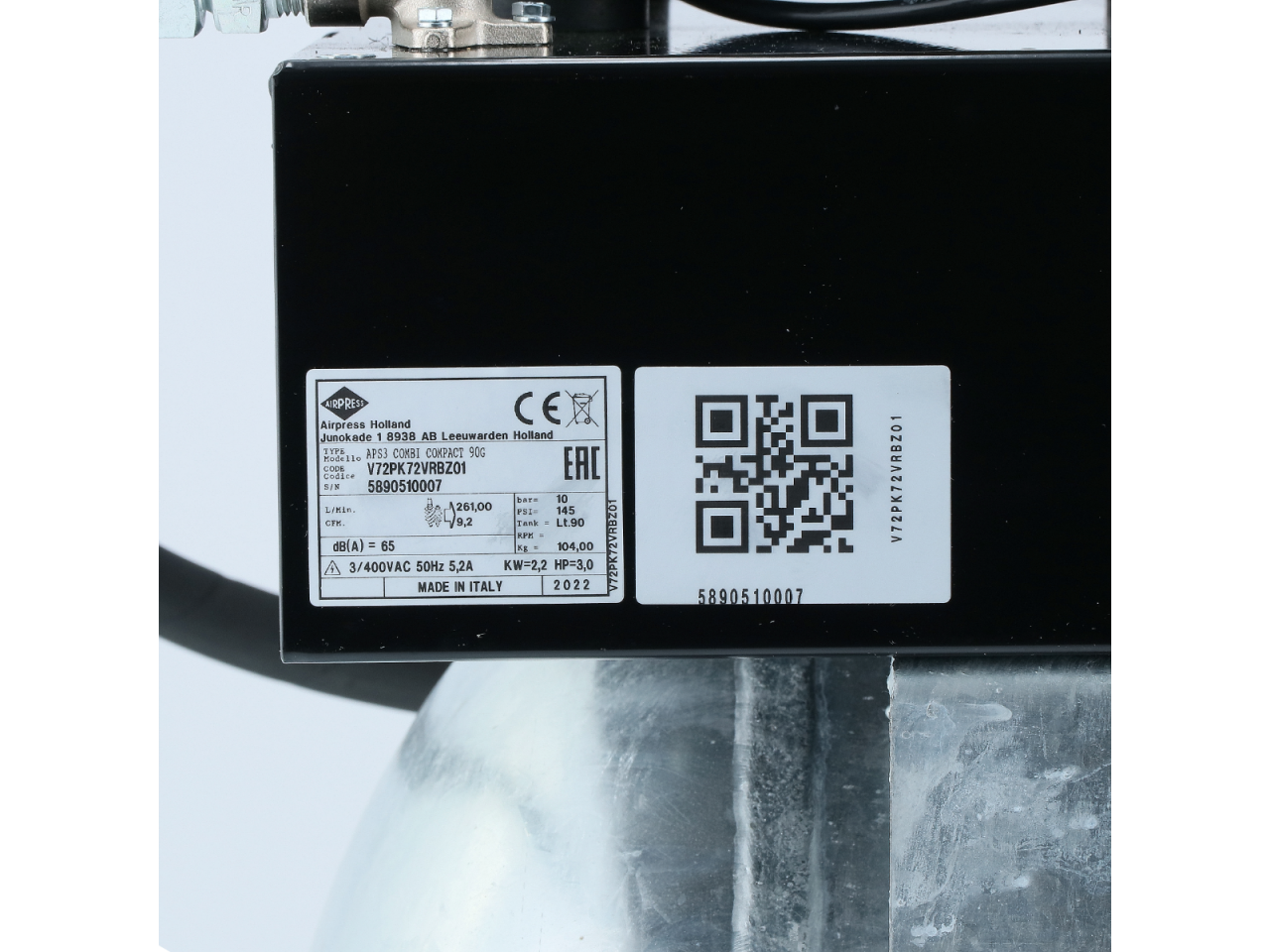 Airpress Kompresor śrubowy APS 3 Combi Compact 400V 10 bar 3 KM/2.2 kW 261 l/min 90 l galwanizowany Airpress Kompresor śrubowy APS 3 Combi Compact 400V 10 bar 3 KM/2.2 kW 261 l/min 90 l galwanizowany